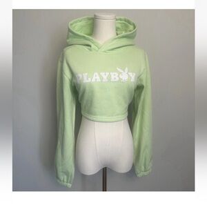 Playboy Cropped Open Back Hoodie - Medium